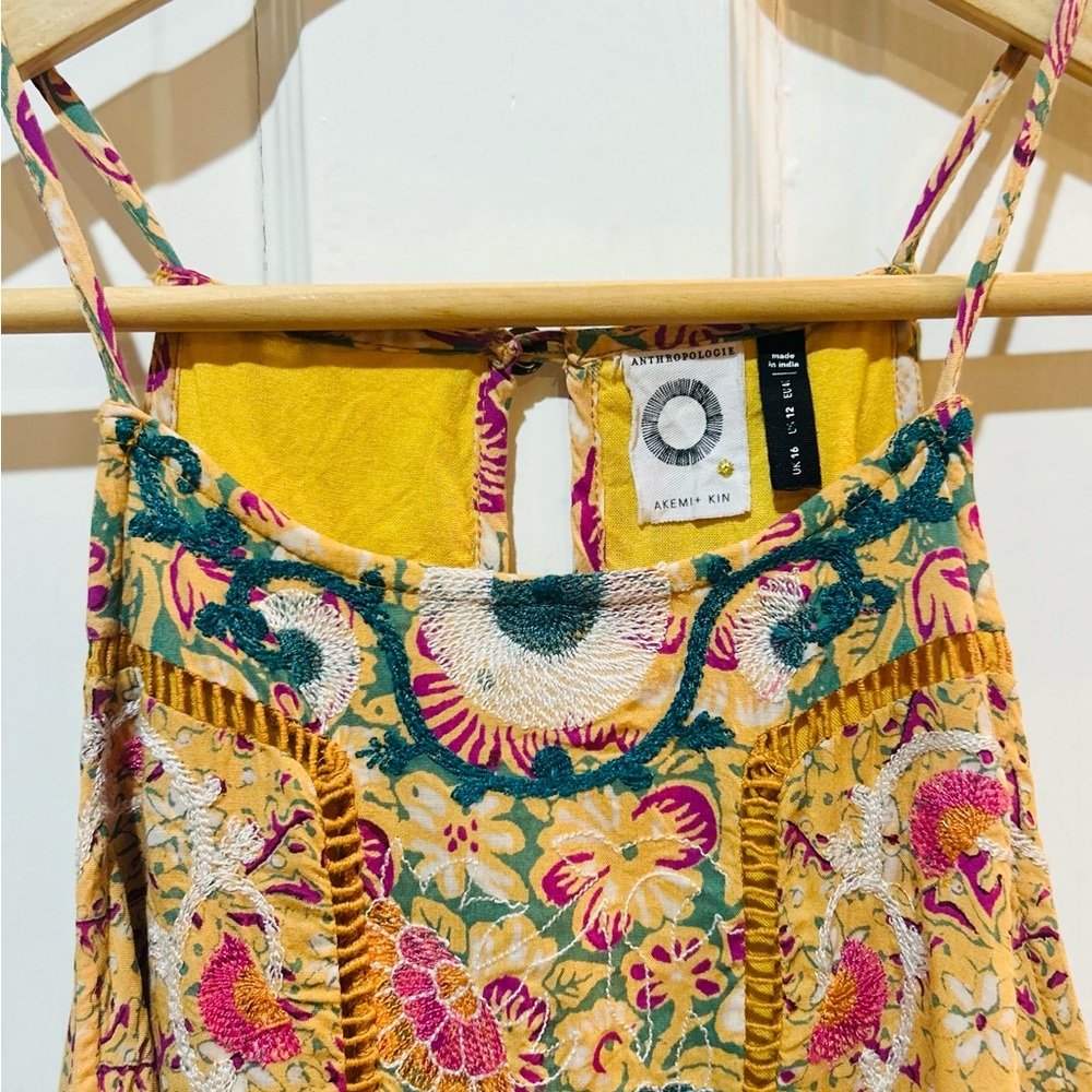 Anthropologie Akemi + Kin Melina Embroidered Halter Top Boho Summer Size 12 - Picture 10 of 14